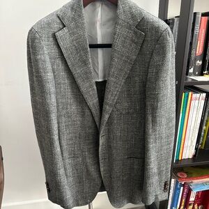 Suitsupply Green Herringbone - Wool, Silk, and Linen 38R